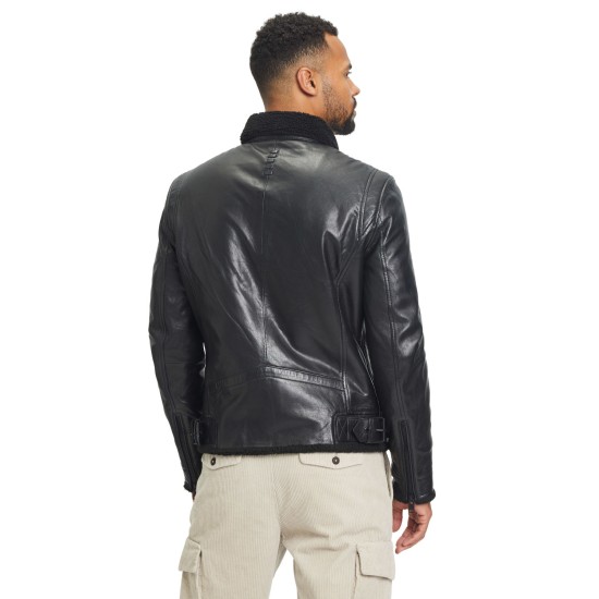 Geaca de Iarna din Piele Barbati Gipsy Neagra G2MEnno Geaca de Iarna din Piele Barbati Gipsy Neagra G2MEnno