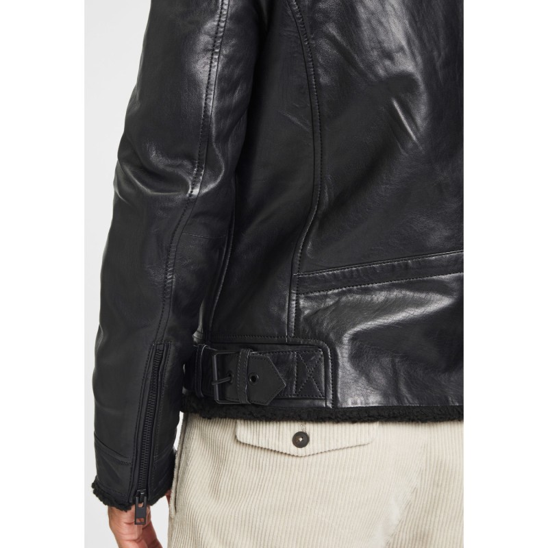 Geaca de Iarna din Piele Barbati Gipsy Neagra G2MEnno – Black Friday