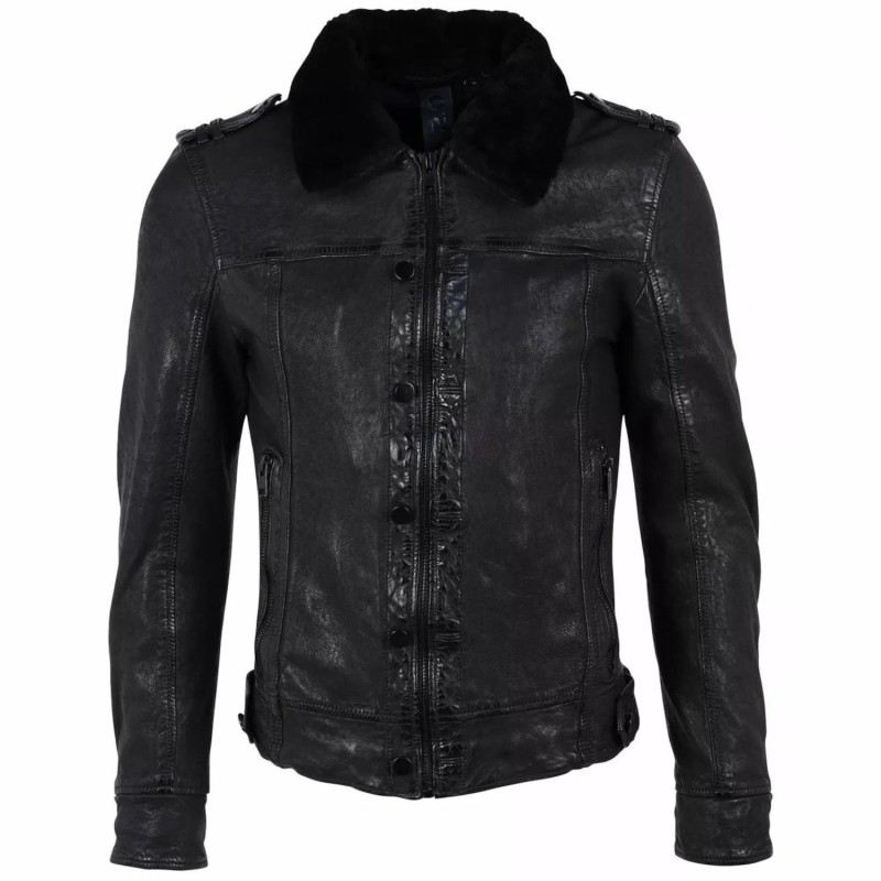 Geaca de Piele Barbati Gipsy Neagra G2MFairan – Black Friday