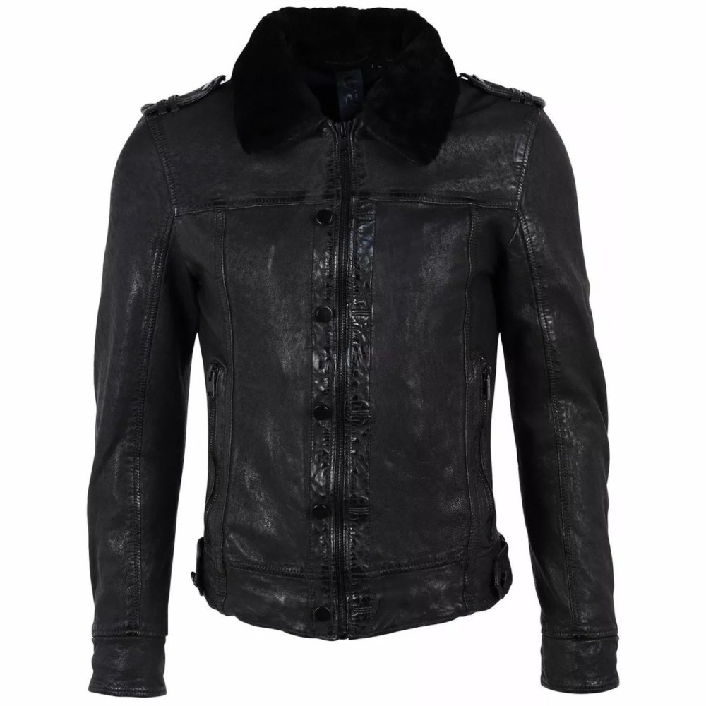 Geaca de Piele Barbati Gipsy Neagra G2MFairan Geaca de Piele Barbati Gipsy Neagra G2MFairan - readytowear