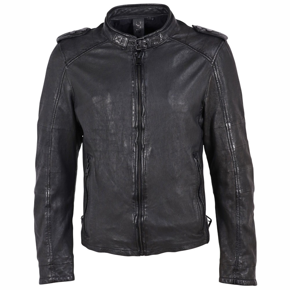 Geaca de Piele Barbati Gipsy Neagra G2MGivan - readytowear.ro