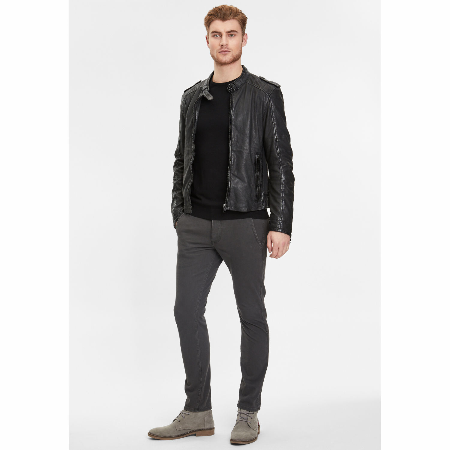 Geaca de Piele Barbati Gipsy Neagra G2MGivan – IMBRACAMINTE