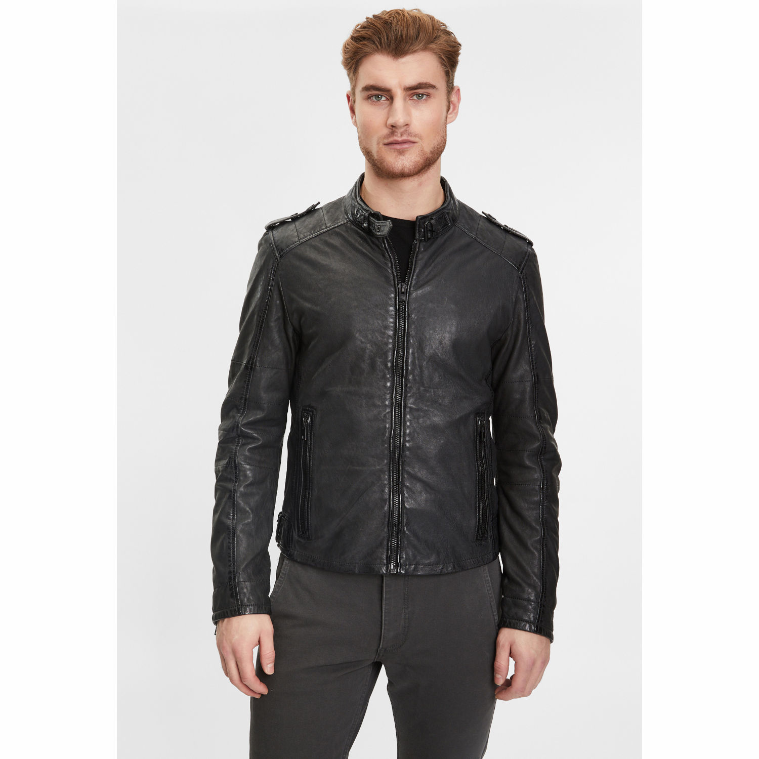 Geaca de Piele Barbati Gipsy Neagra G2MGivan – IMBRACAMINTE