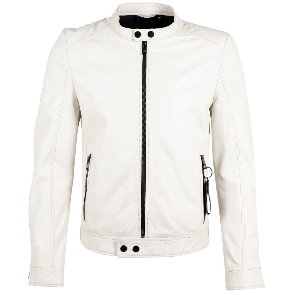 Geaca de Piele Barbati Gipsy Alb Murdar G2MIgnacy