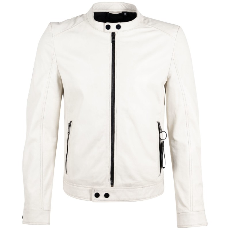 Geaca de Piele Barbati Gipsy Alb Murdar G2MIgnacy – Black Friday