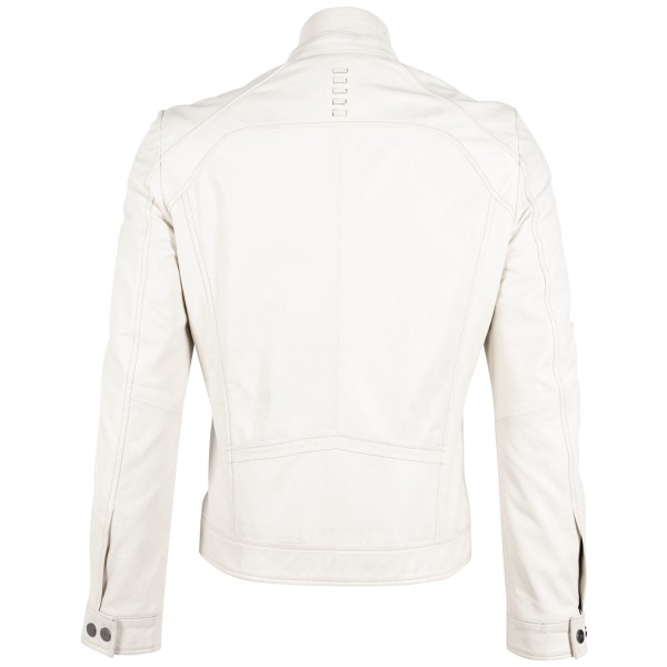 Geaca de Piele Barbati Gipsy Alb Murdar G2MIgnacy