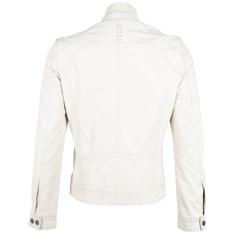 Geaca de Piele Barbati Gipsy Alb Murdar G2MIgnacy – Geci de Piele