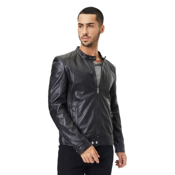 Geaca de Piele Barbati Gipsy Neagra G2MIgnacy – Geci de Piele — fotografia 1