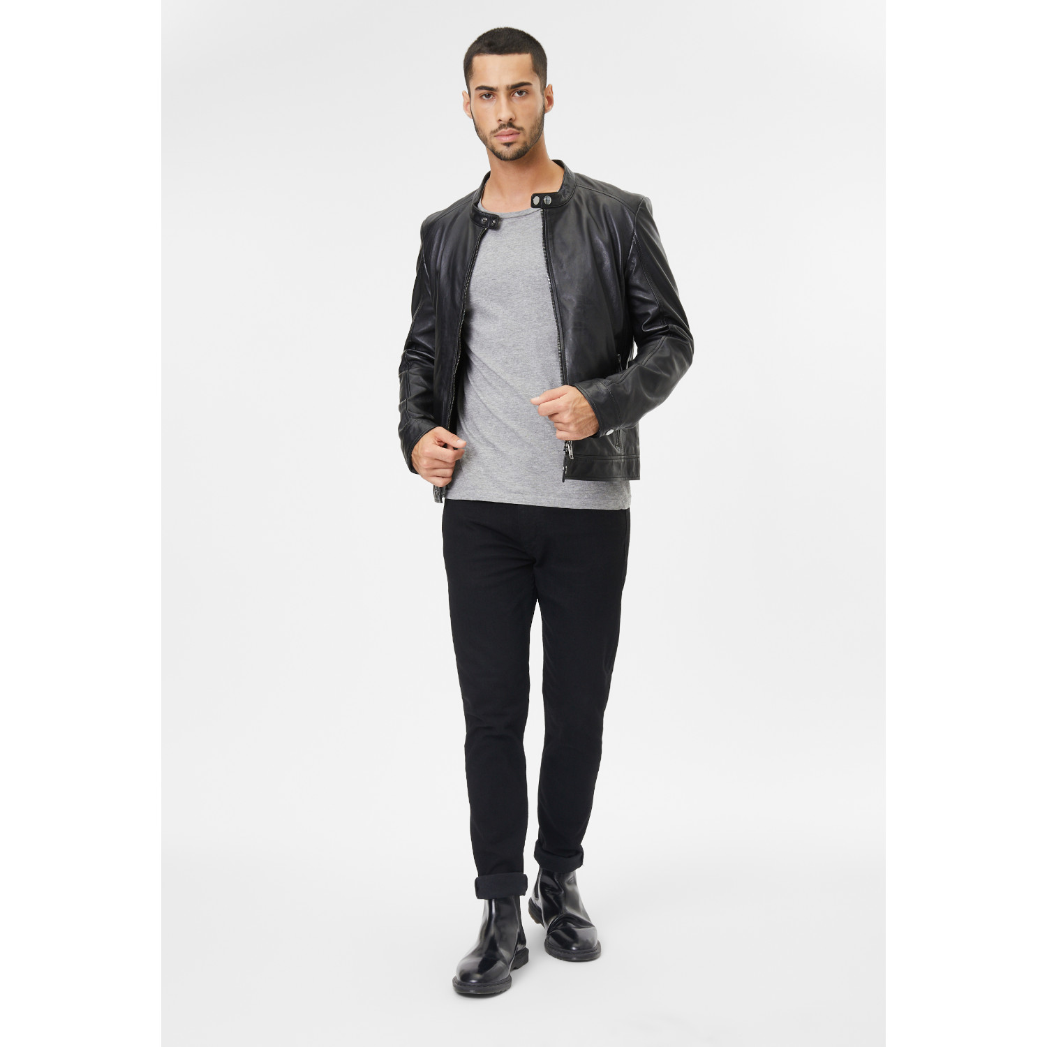 Geaca de Piele Barbati Gipsy Neagra G2MIgnacy – Geci de Piele