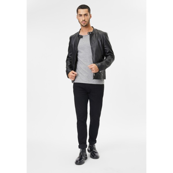 Geaca de Piele Barbati Gipsy Neagra G2MIgnacy – Geci de Piele — fotografia 5