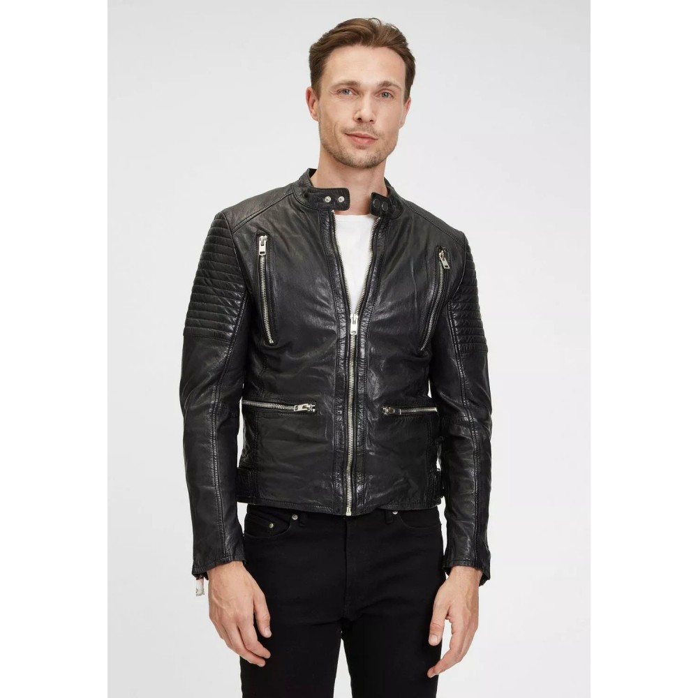 Geaca de Piele Barbati Gipsy Neagra G2MJamis Geaca de Piele Barbati Gipsy Neagra G2MJamis - readytowear.ro