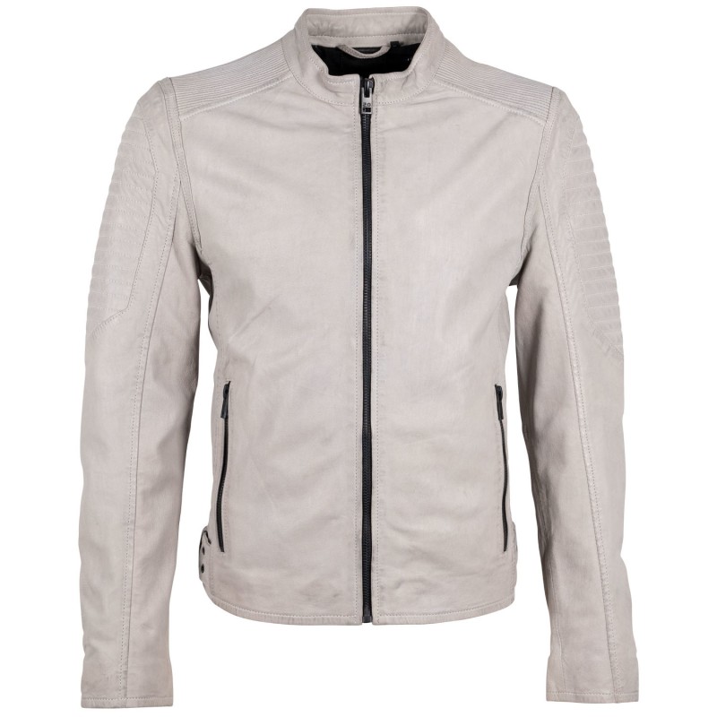 Geaca de Piele Barbati Gipsy Gri Deschis G2MJorin – Geci de Piele