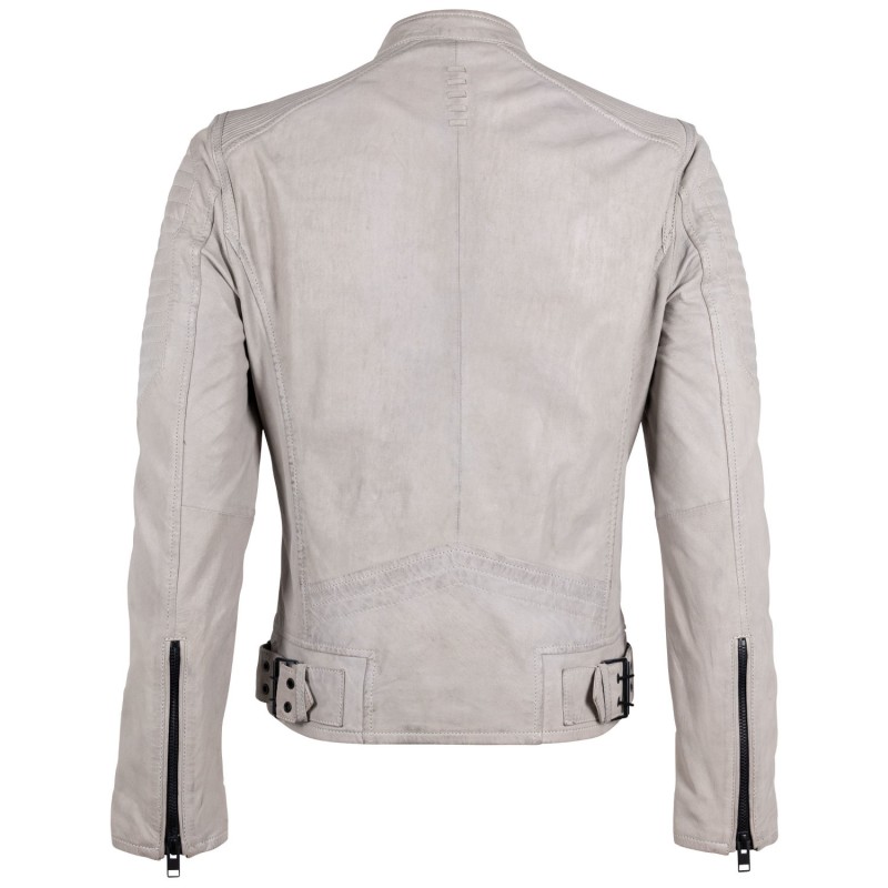 Geaca de Piele Barbati Gipsy Gri Deschis G2MJorin – Geci de Piele