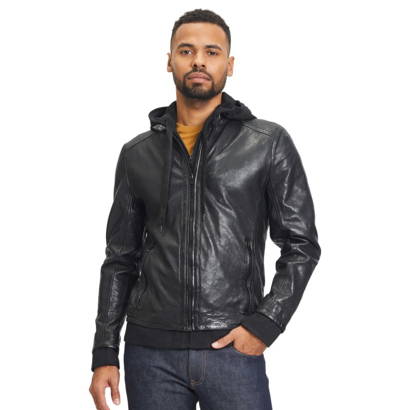 Geaca de Piele Barbati Gipsy Neagra G2MKailan – Black Friday