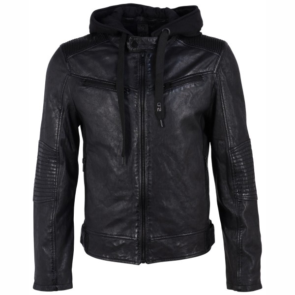 Geaca de Piele Barbati Gipsy Neagra G2MKayto – IMBRACAMINTE — fotografia 1