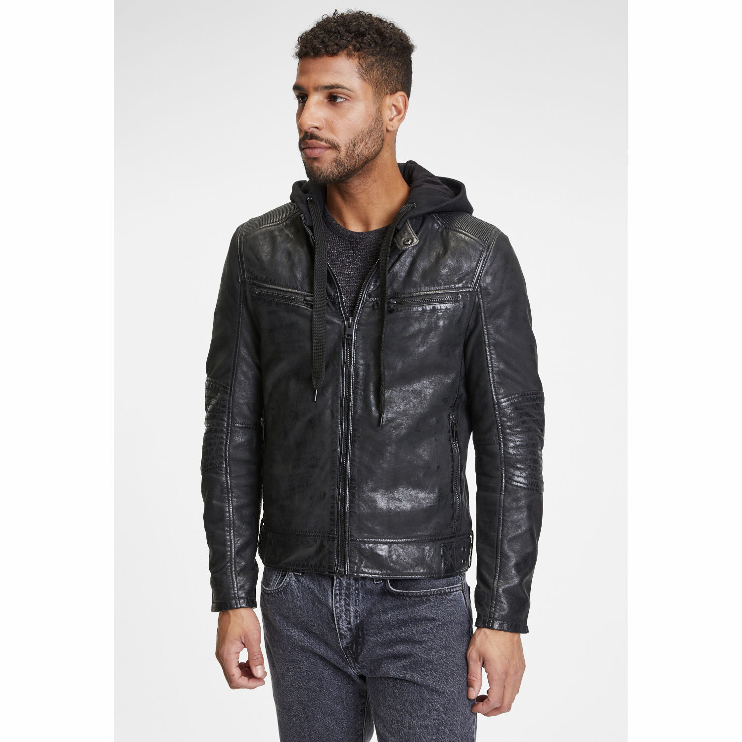 Geaca de Piele Barbati Gipsy Neagra G2MKayto – IMBRACAMINTE
