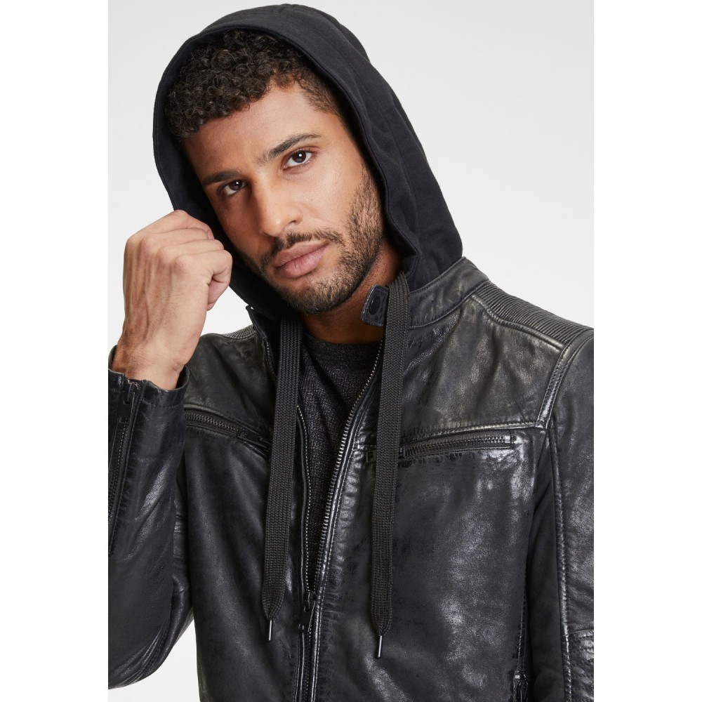 Geaca de Piele Barbati Gipsy Neagra G2MKayto Geaca de Piele Barbati Gipsy Neagra G2MKayto - readytowear.ro