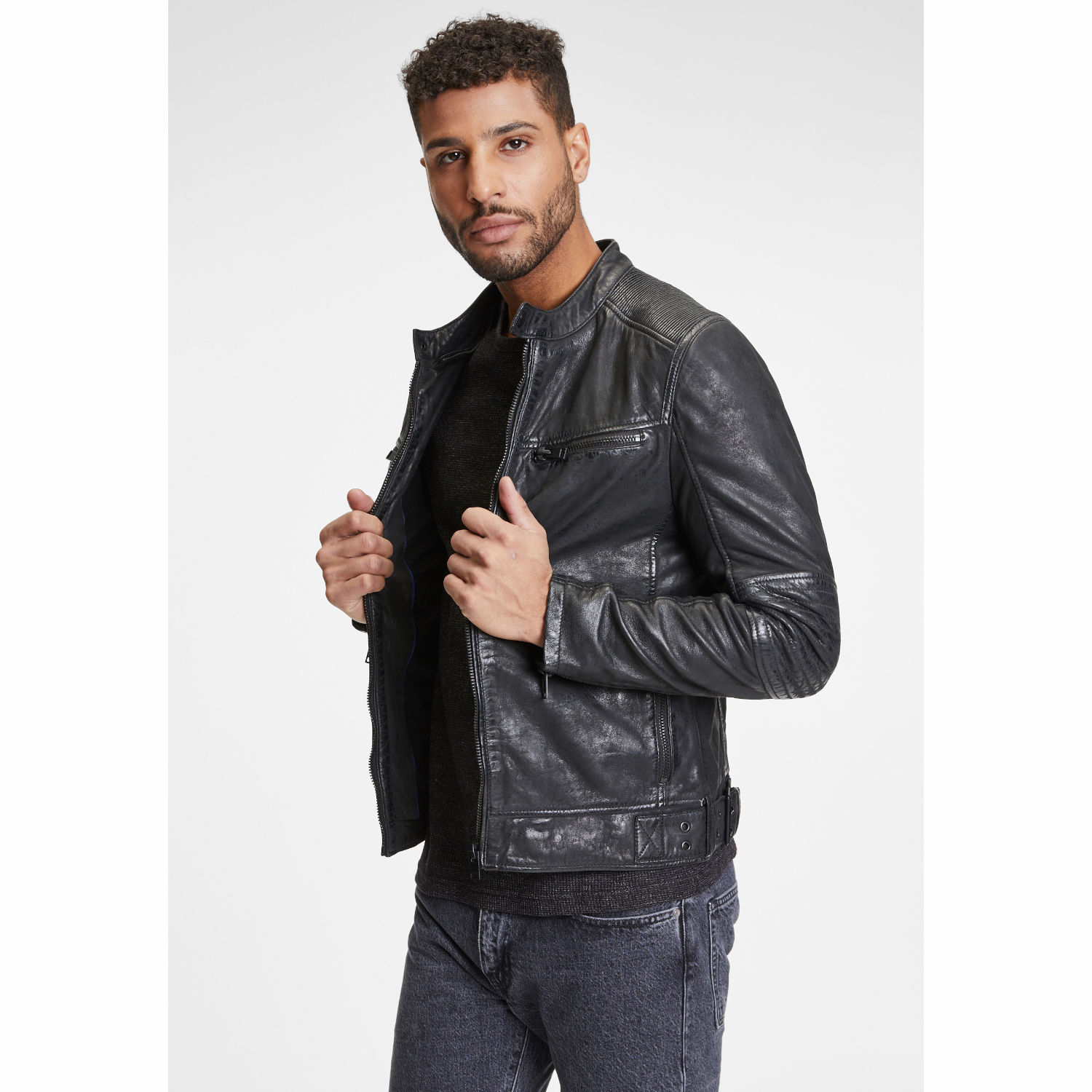 Geaca de Piele Barbati Gipsy Neagra G2MKayto – IMBRACAMINTE