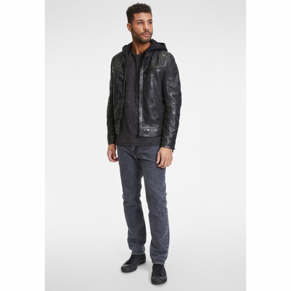 Geaca de Piele Barbati Gipsy Neagra G2MKayto – IMBRACAMINTE — fotografia 3