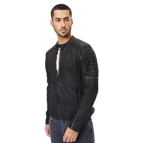 Geaca de Piele Barbati Gipsy Neagra G2MKjas