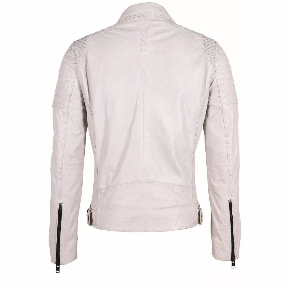 Geaca de Piele Barbati Gipsy Alb Murdar G2MLyal SF LATEV geci de piele - readytowear.ro