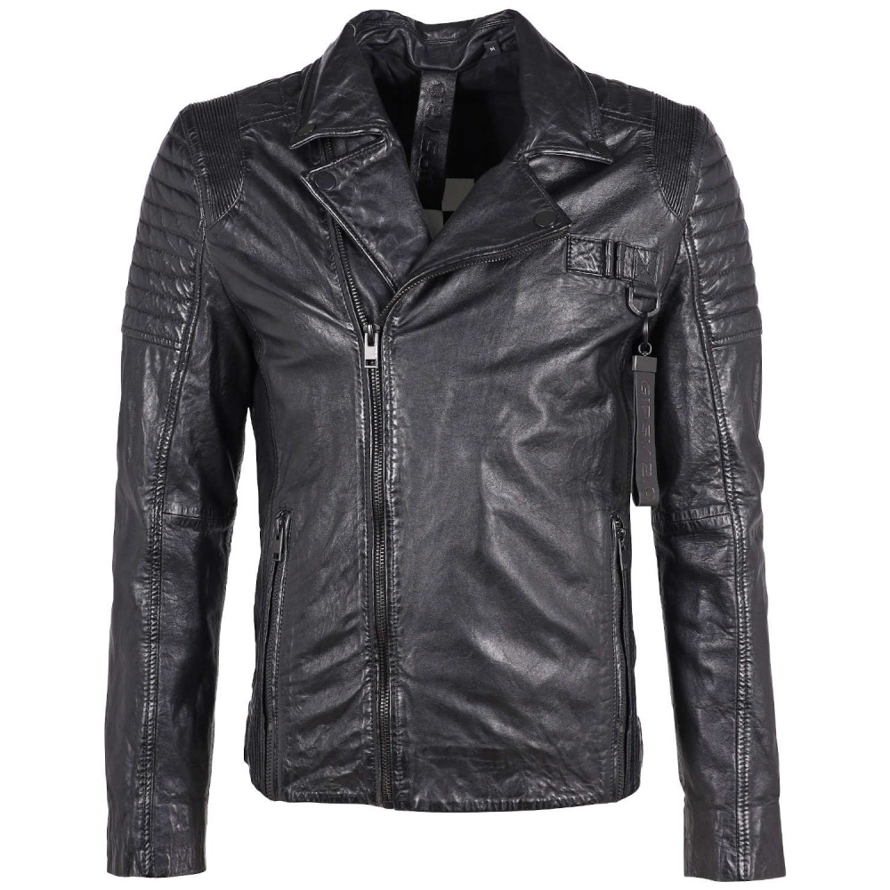 Geaca de Piele Barbati Gipsy Neagra G2MLyal - readytowear.ro