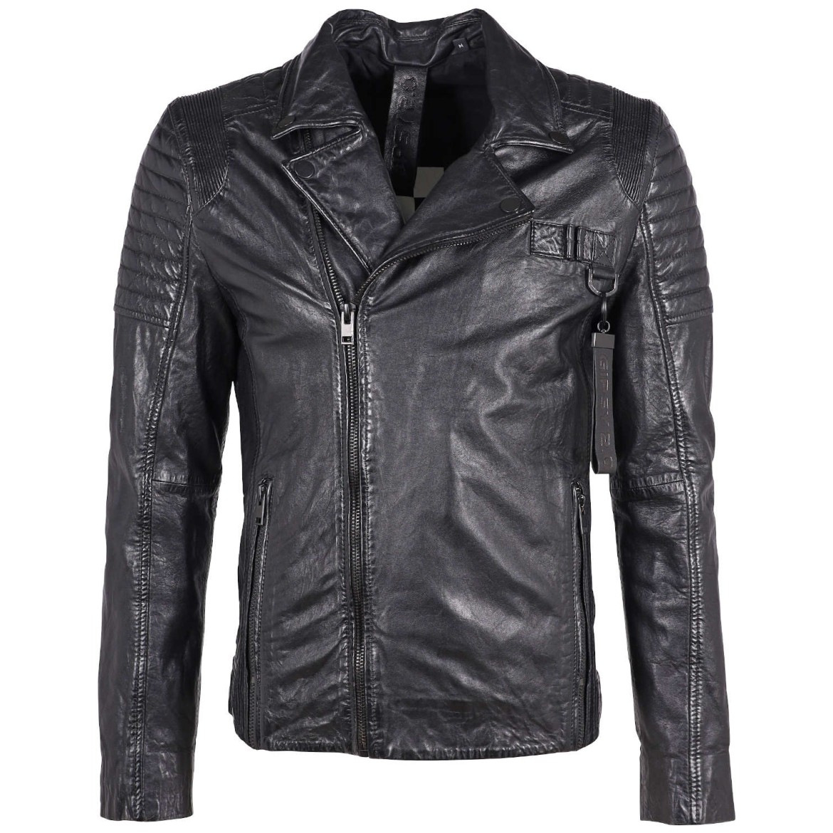 Geaca de Piele Barbati Gipsy Neagra G2MLyal – Black Friday
