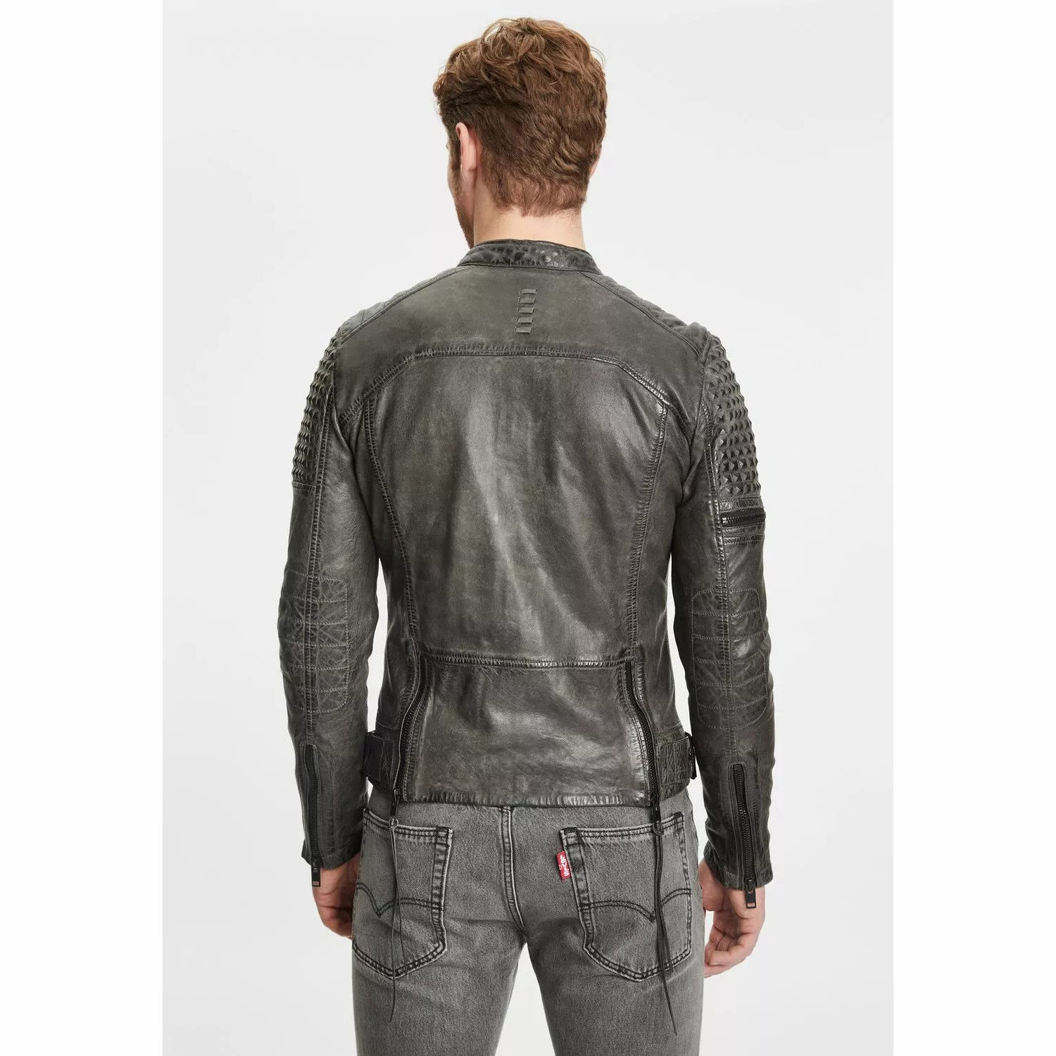 Geaca de Piele Barbati Gipsy Antracit G2MMahon – Black Friday