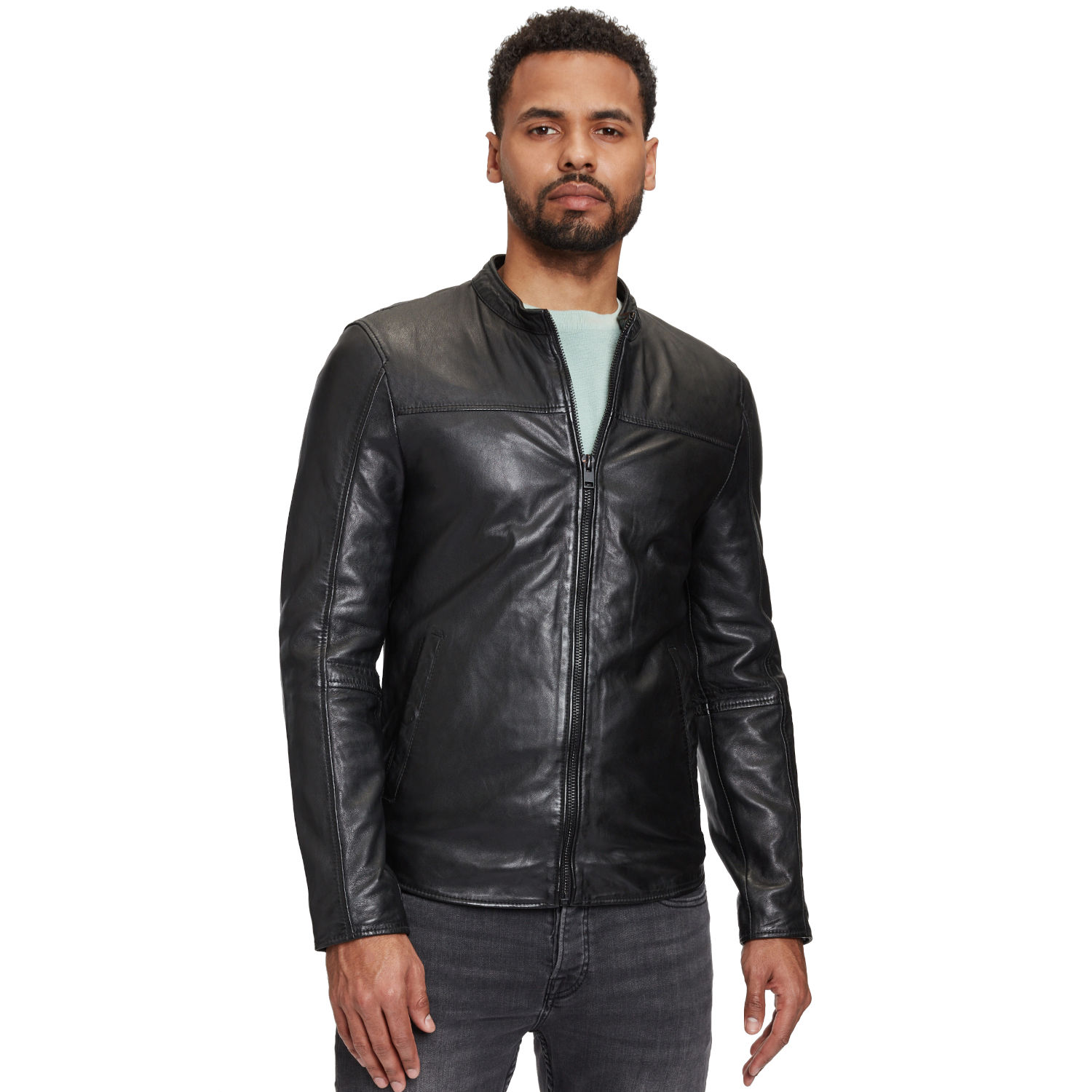 Geaca de Piele Barbati Gipsy Neagra G2MMarui – Black Friday