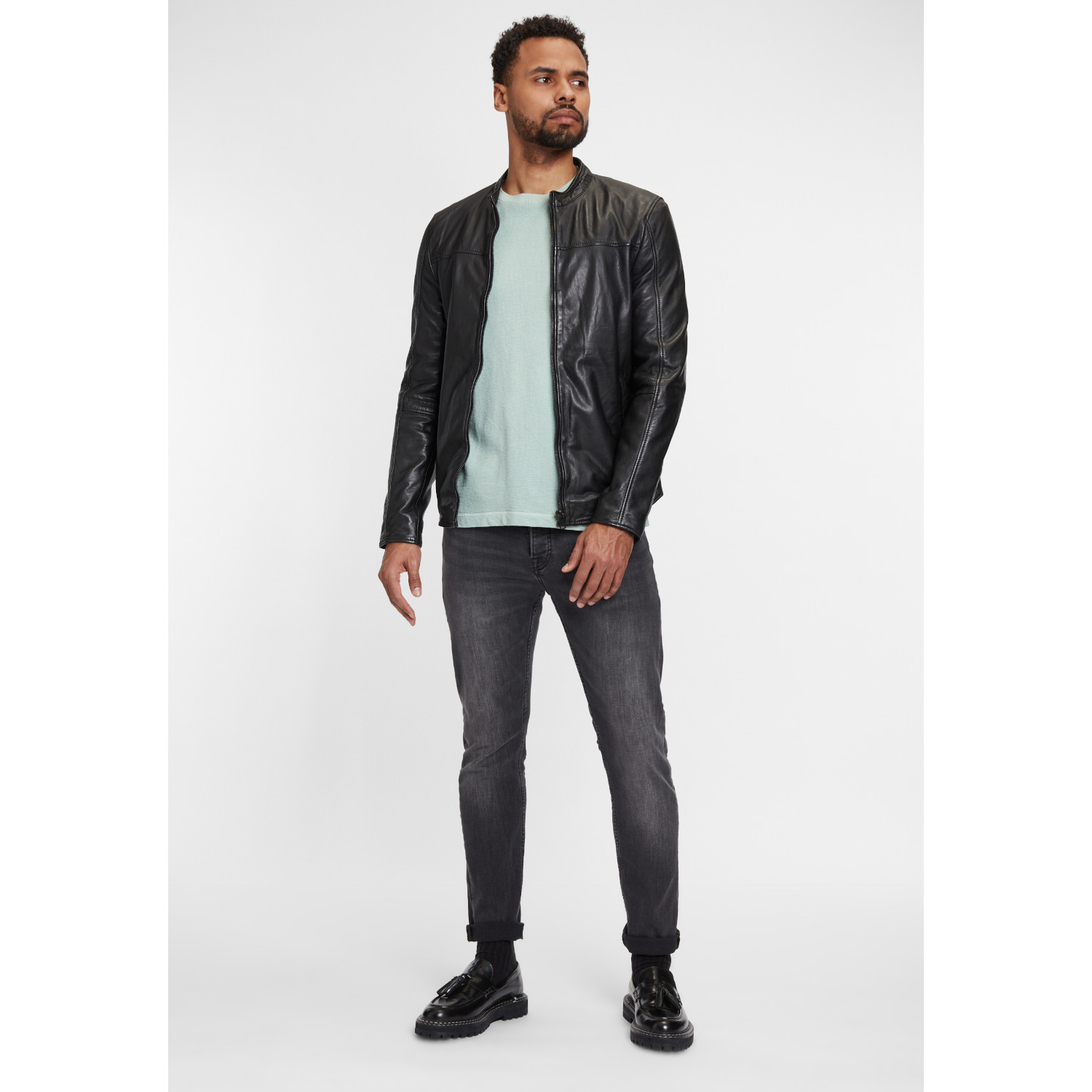 Geaca de Piele Barbati Gipsy Neagra G2MMarui – Black Friday