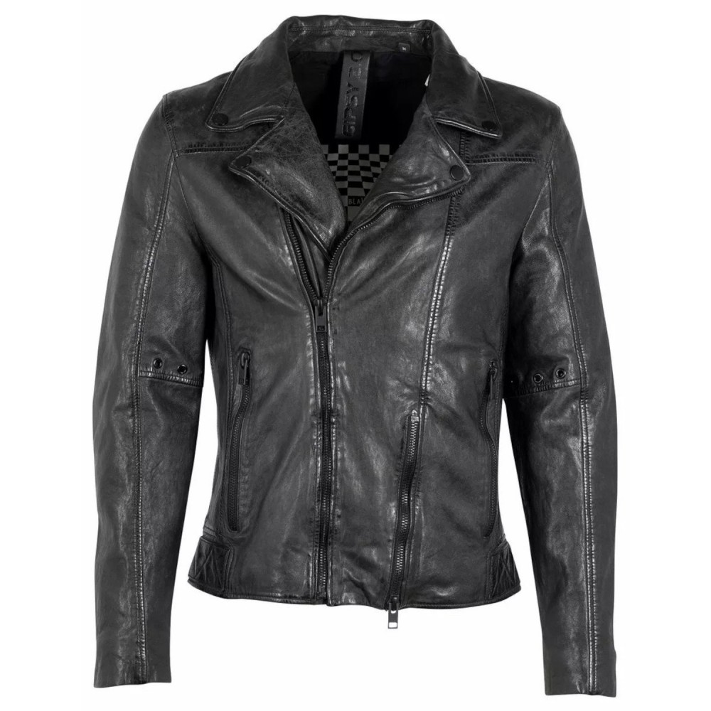 Geaca de Piele Barbati Gipsy Negru/Alb Murdar G2MMillas SF LVOV Geaca de Piele Barbati Gipsy Negru/Alb Murdar G2MMillas SF LVOV - readytowear