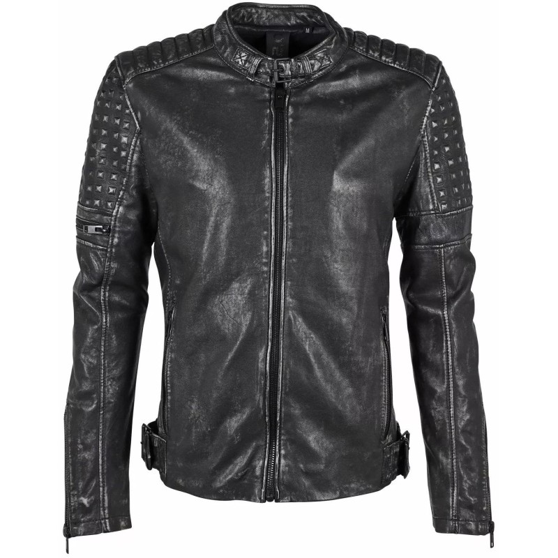 Geaca de Piele Barbati Gipsy Negru Antic G2MMirron SF LTAV – IMBRACAMINTE