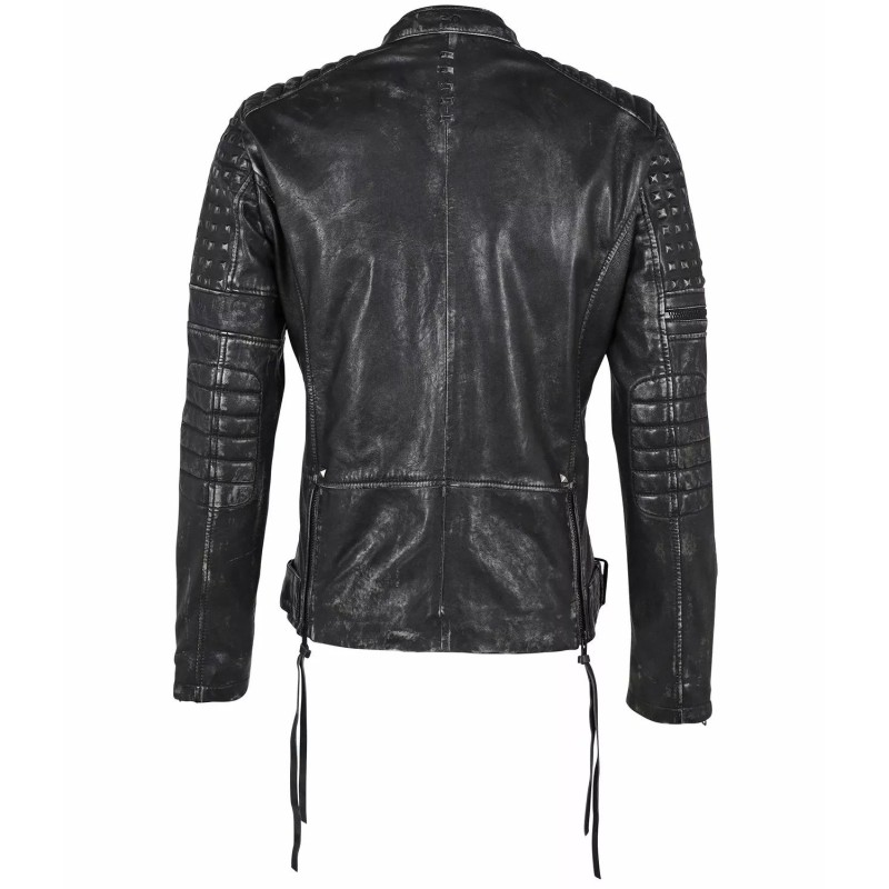 Geaca de Piele Barbati Gipsy Negru Antic G2MMirron SF LTAV – IMBRACAMINTE