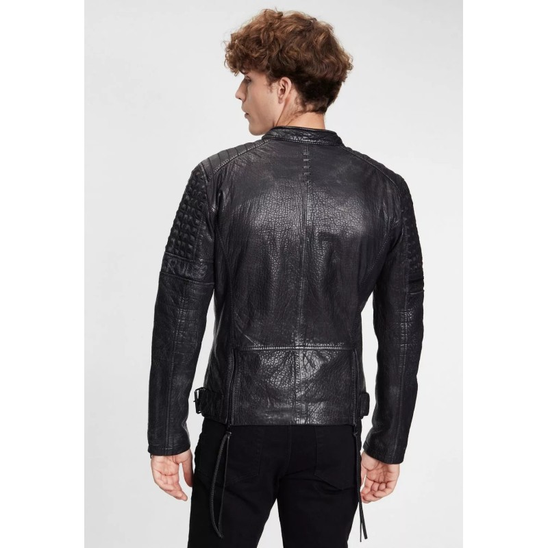 Geaca de Piele Barbati Gipsy Negru Antic G2MMirron SF LTAV – IMBRACAMINTE