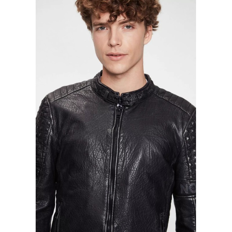 Geaca de Piele Barbati Gipsy Negru Antic G2MMirron SF LTAV – IMBRACAMINTE