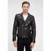 Geaca de Piele Barbati Gipsy Neagra G2MSanju - readytowear.ro