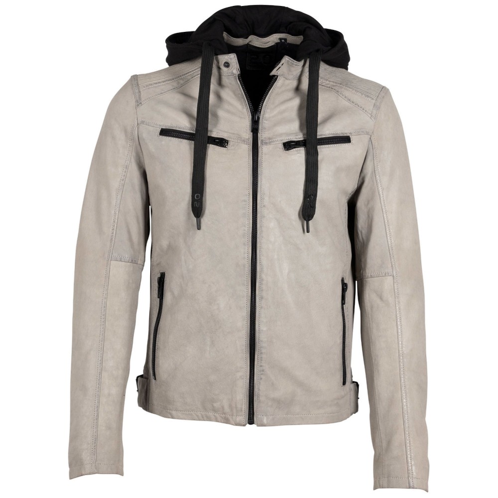 Geaca de Piele Barbati Gipsy Gri Deschis G2MSayto Geaca de Piele Barbati Gipsy Gri Deschis G2MSayto - readytowear.ro