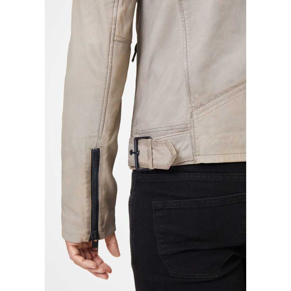 Geaca de Piele Barbati Gipsy Gri Deschis G2MSayto Geaca de Piele Barbati Gipsy Gri Deschis G2MSayto - readytowear.ro