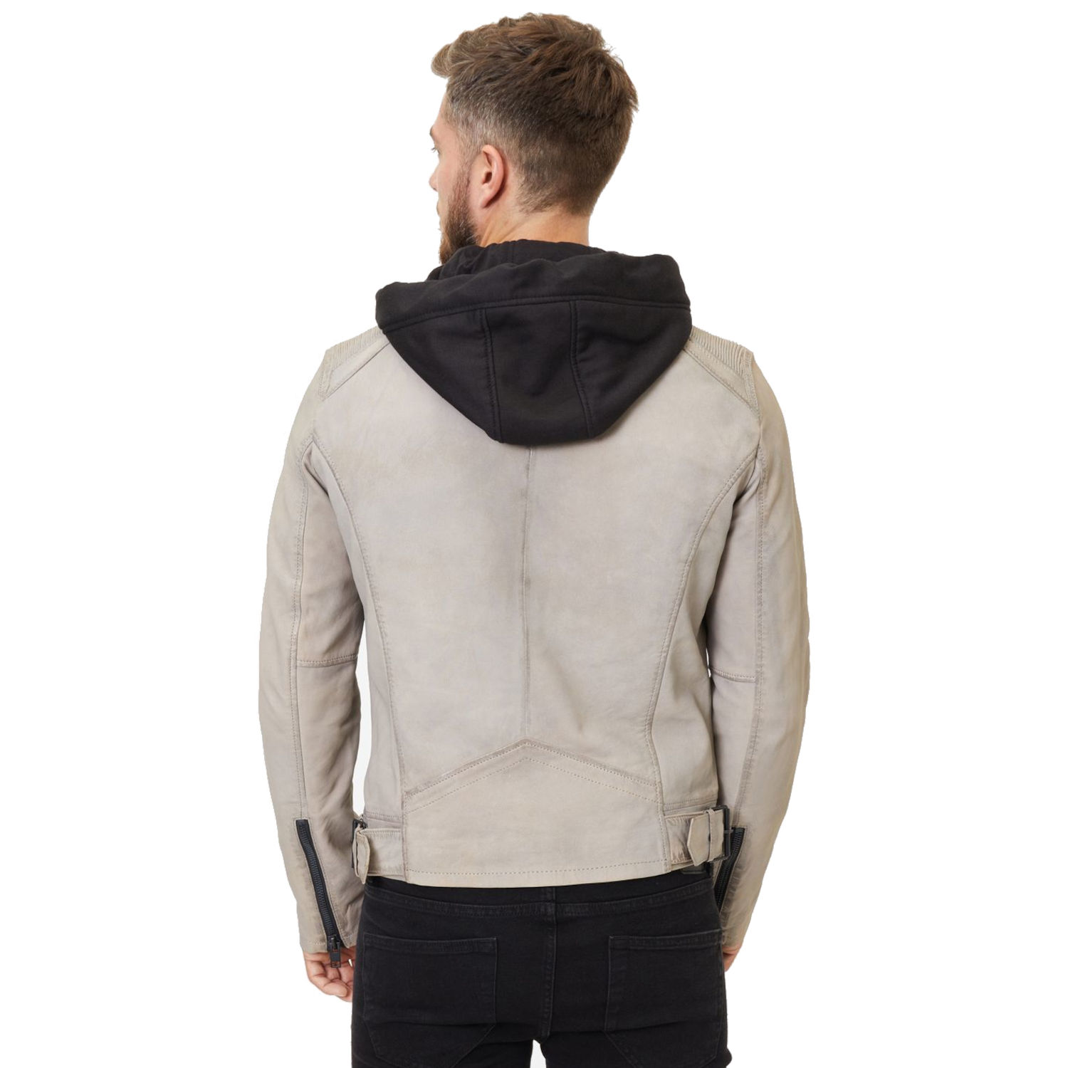 Geaca de Piele Barbati Gipsy Gri Deschis G2MSayto – Geci de Piele