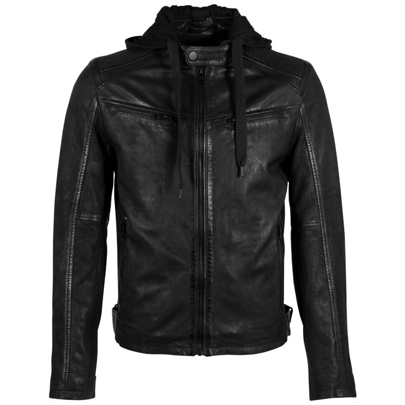 Geaca de Piele Barbati Gipsy Neagra G2MSayto – IMBRACAMINTE