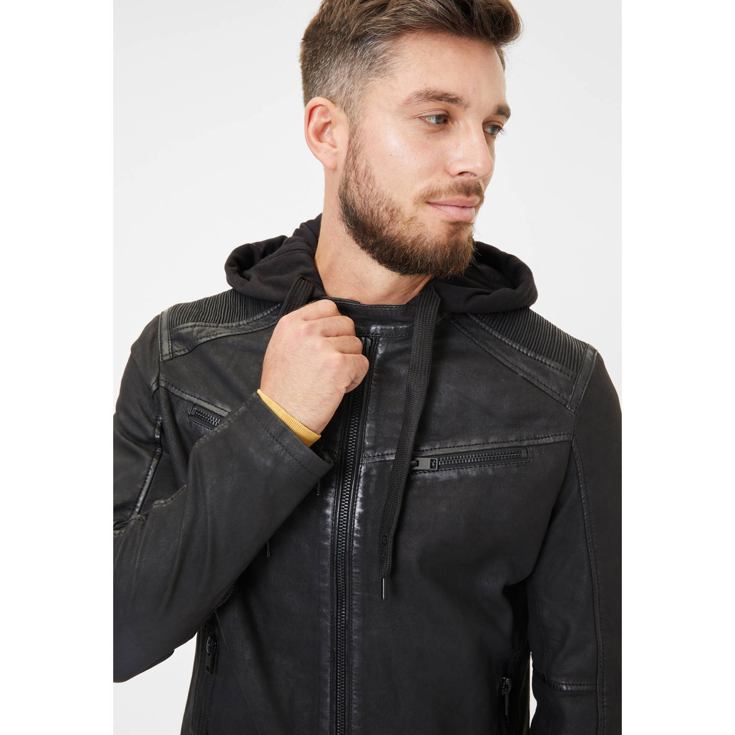 Geaca de Piele Barbati Gipsy Neagra G2MSayto – IMBRACAMINTE