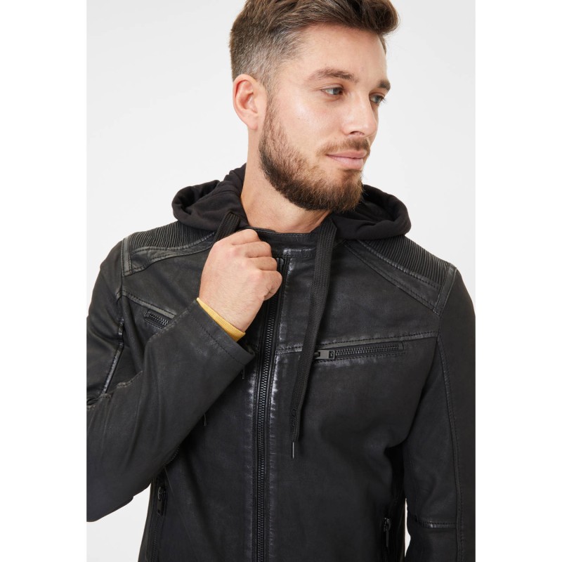 Geaca de Piele Barbati Gipsy Neagra G2MSayto – IMBRACAMINTE