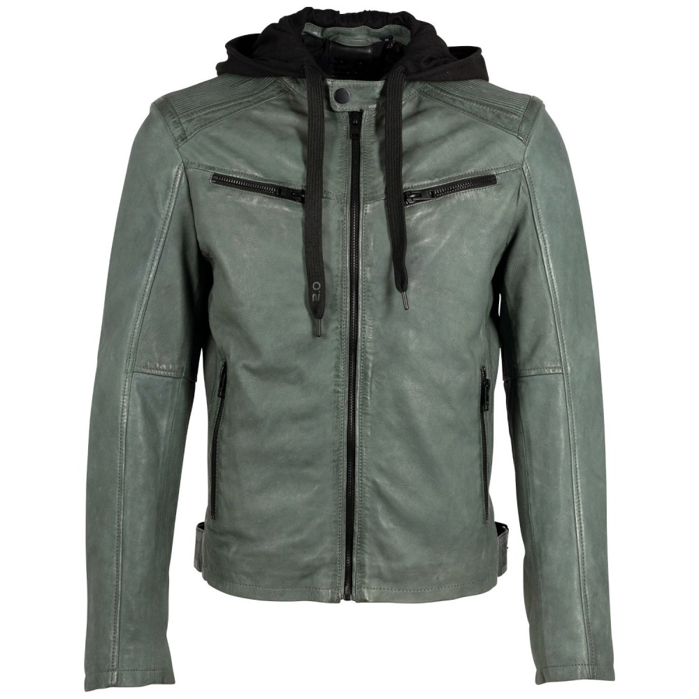 Geaca de Piele Barbati Gipsy Verde Salvie Inchis G2MSayto Geaca de Piele Barbati Gipsy Verde Salvie Inchis G2MSayto - readytowear.ro