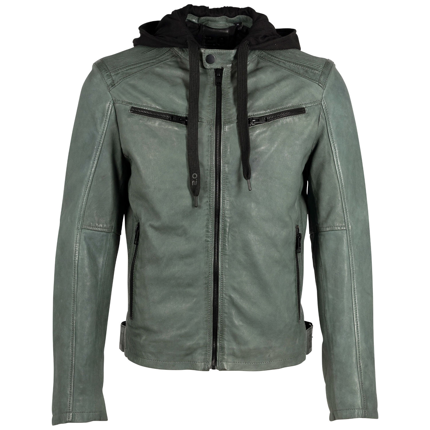 Geaca de Piele Barbati Gipsy Verde Salvie Inchis G2MSayto – Geci de Piele