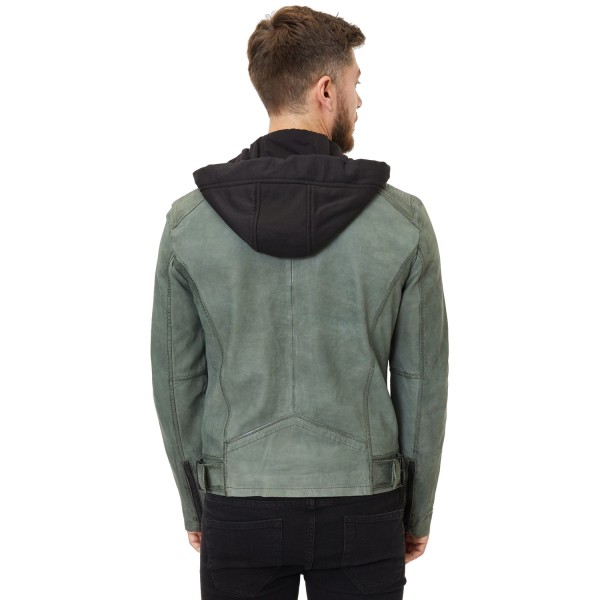 Geaca de Piele Barbati Gipsy Verde Salvie Inchis G2MSayto – Black Friday — fotografia 2