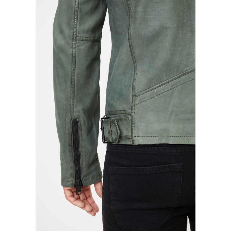 Geaca de Piele Barbati Gipsy Verde Salvie Inchis G2MSayto – Geci de Piele