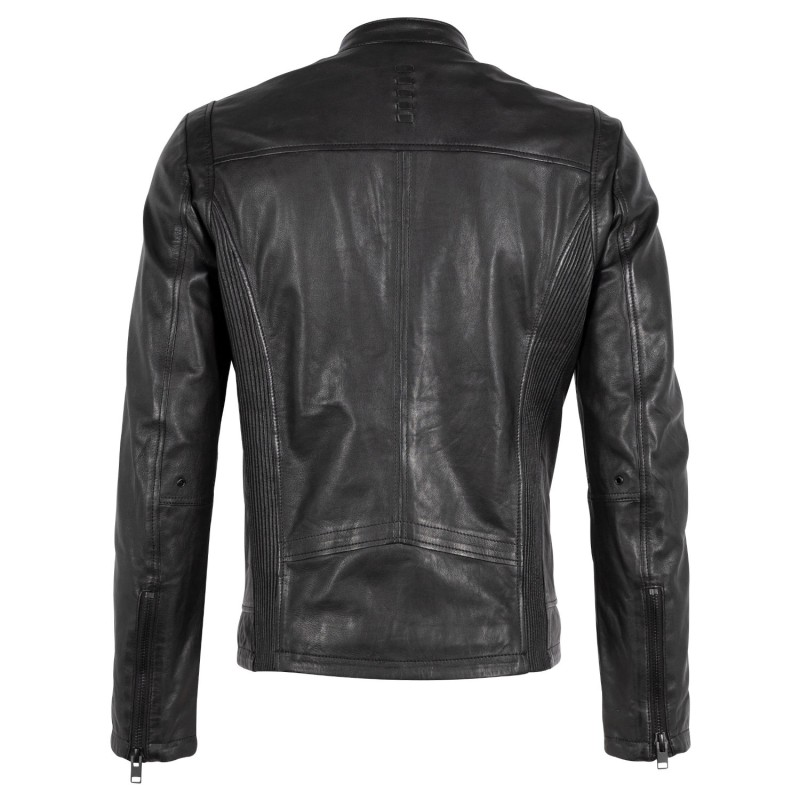Geaca de Piele Barbati Gipsy Neagra G2MShiru – IMBRACAMINTE