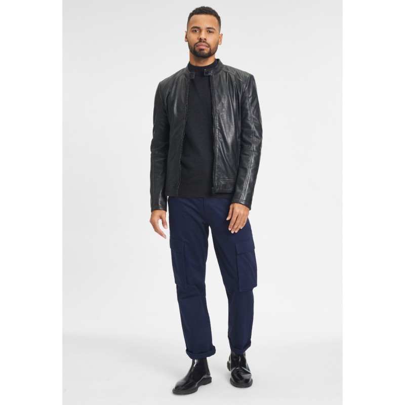 Geaca de Piele Barbati Gipsy Neagra G2MShiru – IMBRACAMINTE