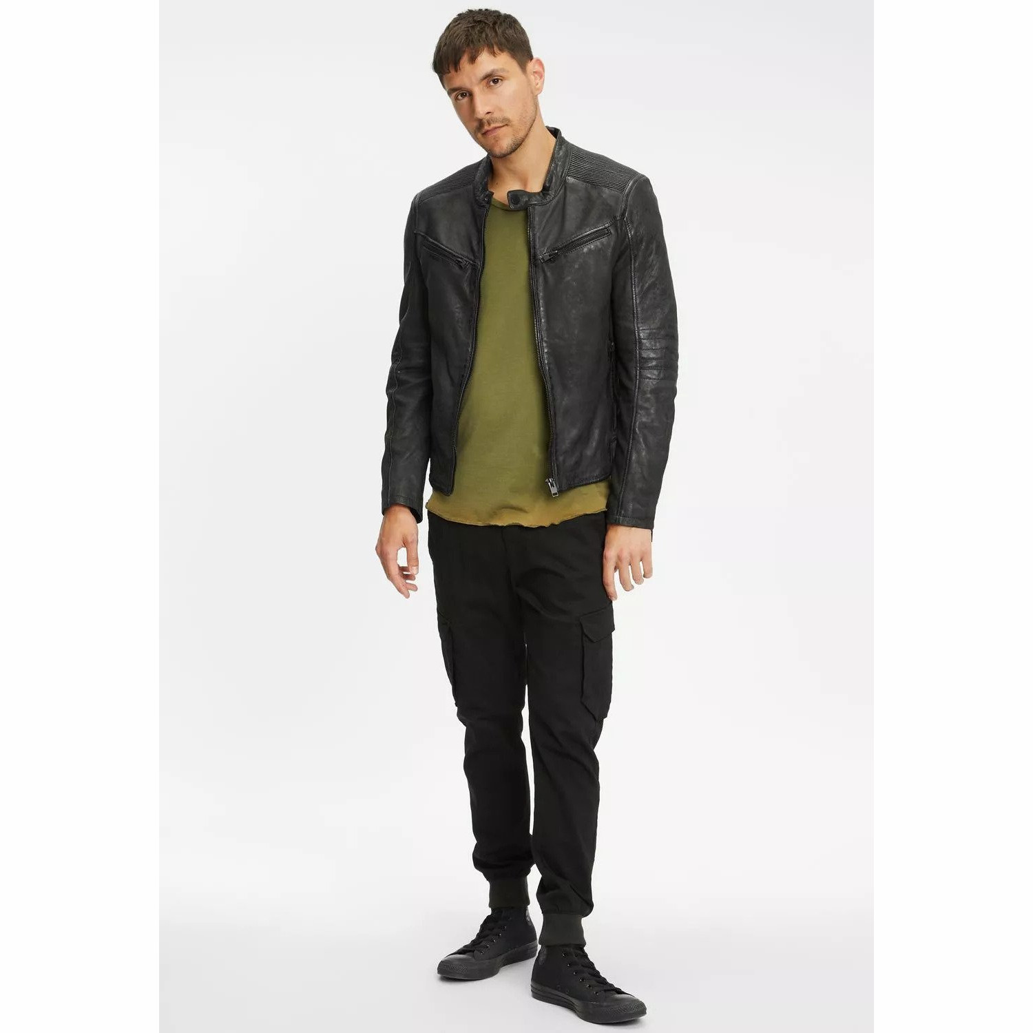 Geaca de Piele Barbati Gipsy Neagra G2MTayco – IMBRACAMINTE