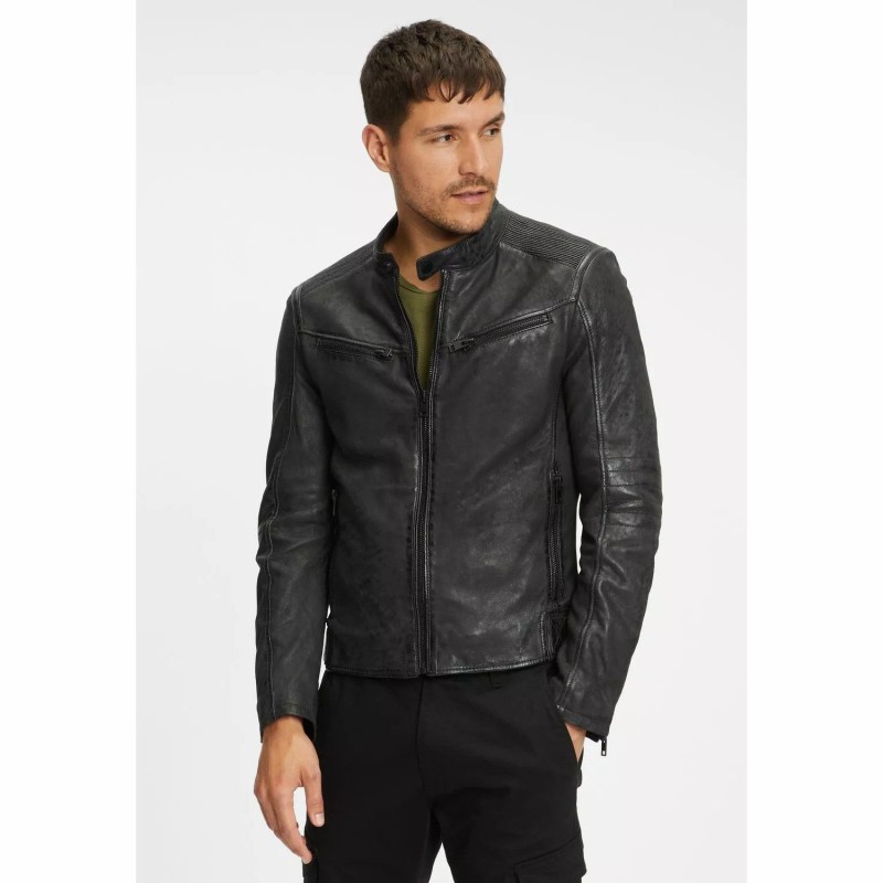 Geaca de Piele Barbati Gipsy Neagra G2MTayco – IMBRACAMINTE